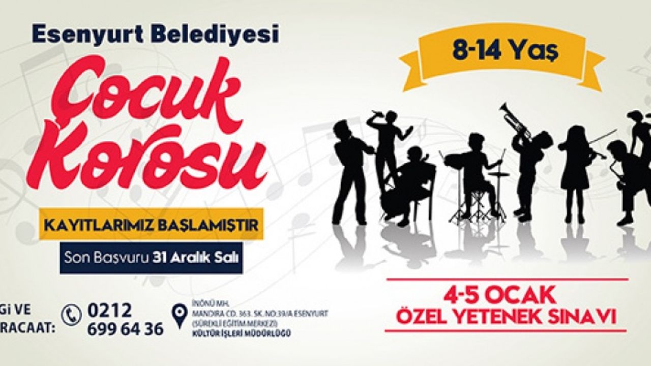 Esenyurt Belediyesi çocuk korosu kuruluyor