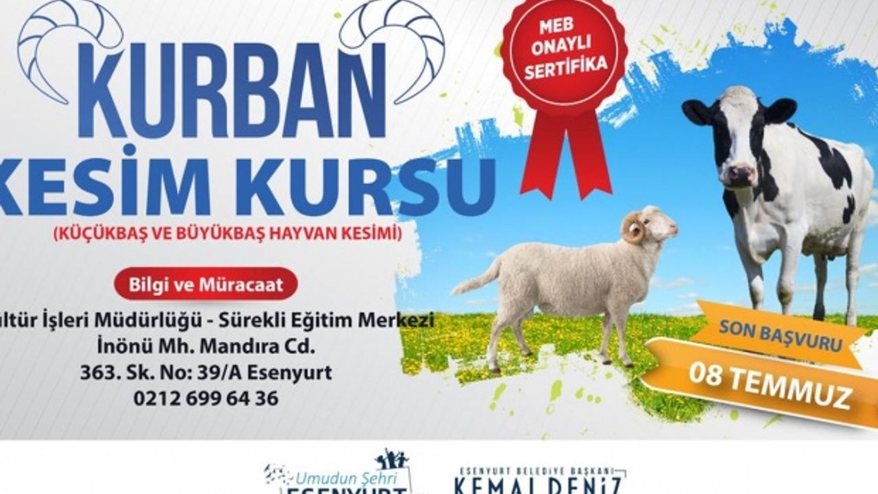 Esenyurt'ta sertifikalı kurban kesim kursu
