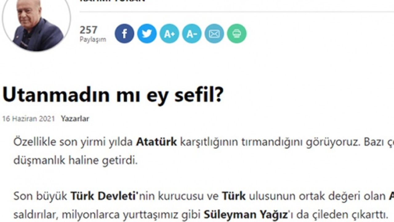 Yağız'ın şiiri Sözcü'de