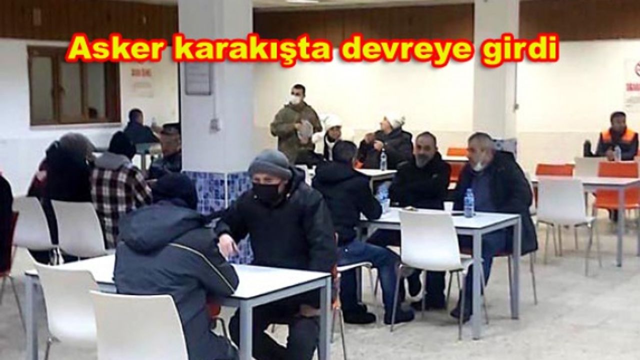 Hadımköy'de 71 kişi kışlada ağırlandı, helikopterle hasta nakledildi
