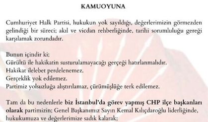 CHP’li eski ilçe başkanlarından Kılıçdaroğlu’na destek