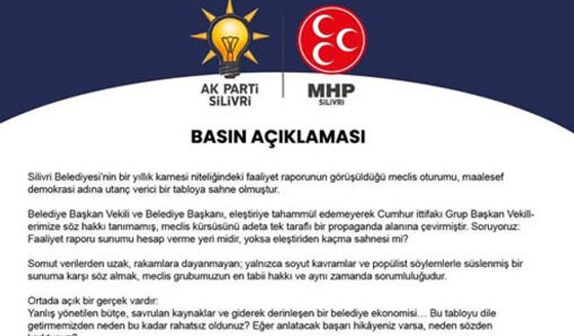 Cumhur İttifakı Meclis Üyeleri'nden tepki