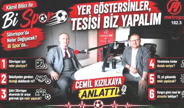 Cemil Kızılkaya'dan Silivrispor'a tesis vaadi