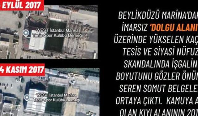 Dolgu alanının kapatılması uydu görüntülerinde