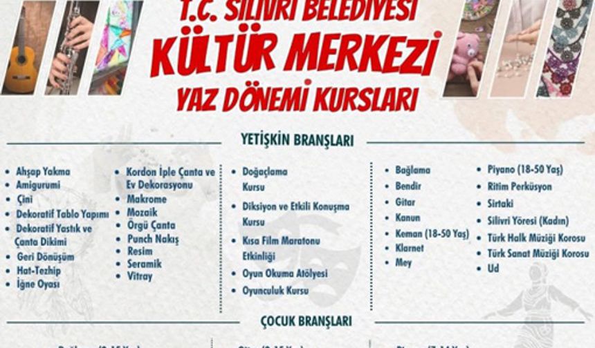 Silivri'de yaz kurslarına başvurular başladı